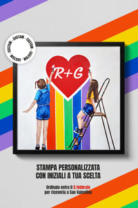 Rainbow Love (stampa su tela personalizzata ♀)