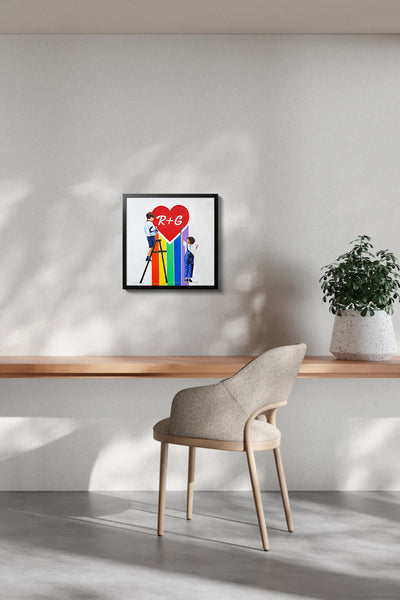 Rainbow Love (stampa su tela personalizzata ♂)