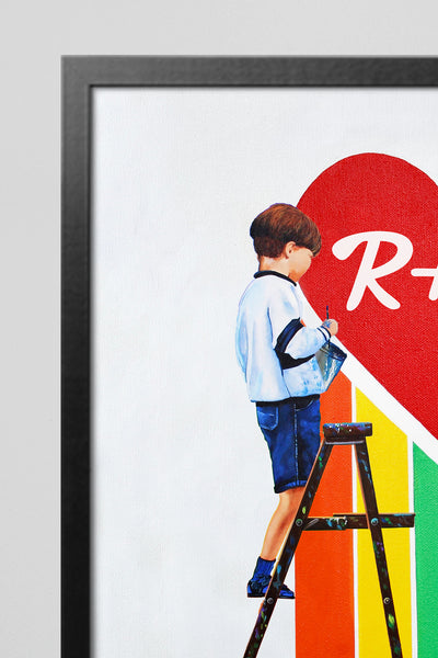 Rainbow Love (stampa su tela personalizzata ♂)