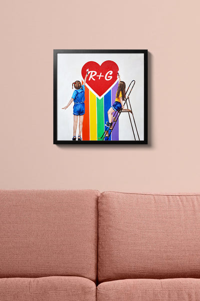 Rainbow Love (stampa su tela personalizzata ♀)